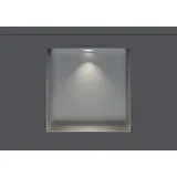 Bernstein Bernstein® Wandnische aus Edelstahl NT303010X randlos mit LED-Beleuchtung– 30 x 30 x 10 cm – Duschablage für Bad-Utensilien - befliesbare Duschnische in Edelstahl gebürstet LED-Einbaurahmen in Weiß