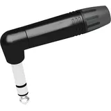 Seetronic Klinkenstecker 6.3 mm Stereo – 90° schwarzes Gehäuse – schwarze Endkappe
