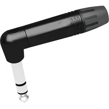 Seetronic Klinkenstecker 6.3 mm Stereo – 90° schwarzes Gehäuse – schwarze Endkappe