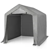 LEADZM Gerätehaus 180 x 180 cm,Wasserdicht & UV-Schutz mit Reißverschlusstür,Garagenzelt für Fahrräder,Gartengeräte & Terrasse,Gartenhaus,Fahrradgarage & Aufbewahrungszelt Grau