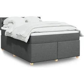 vidaXL Boxspringbett 140 x 200 cm Dunkelgrau