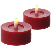 441 LED Maxi Teelichter Lina 7 cm rot 2 St.