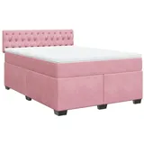 vidaXL Boxspringbett 140 x 200 cm Dunkelrosa