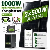 Balkonkraftwerk 1000W mit 2,24kWh Speicher, Marstek B2500-D, 2x500Wp bifaziale Solarmodule, 800W Mikrowechselrichter, 5m Anschlusskabel, Komplettset