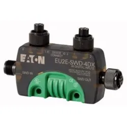 Eaton 174726 SWD T-Connector Ein-/Ausgabemodul IP69K, 24 V DC, vier Eingänge, zwei E/A-Buchsen M12 EU2E-SWD-4DX