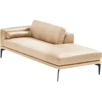 Ottomane EGOITALIANO "Masu, Design trifft super Sitzkomfort, mit toller Detailverarbeitung", beige (champagner), B:182cm H:95cm T:97cm, Leder »BULL« (echtes Rindsleder). Geschliffenes, pigmentiertes und behandeltes Rindsleder mit einer Dicke von 1, 3-1, 5 mm. Dieses Leder zeigt eine ziemlich weiche Hand mit einem halb undurchsichtigen Aussehen. Es handelt sich um ein geschütztes Leder. Eine leichte Deckschicht schützt sie vor Flecken, ohne ihre ursprünglichen Eigenschaften zu verändern. Die geschützten Leder kombinieren die Vorteile von Natürlichkeit und Weichheit mit einer guten Beständigkeit gegen Verschleiß und Ausbleichen. Das Vorhandensein der charakteristischen Zeichen, die das Leben des Tieres bestimmen, wie Narben, Körnungsunterschiede, Falten, Adern, Disharmonien in Farbtönen, beweisen ihre absolute Echtheit und großen Wert., Sofas, Ottomane, Rückenkissen und Armteilrolle für mehr Komfort, mit Metallfüßen