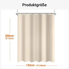 lerores Duschvorhang 120 x 200 cm beige