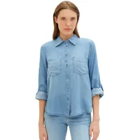 Tom Tailor 1041221 Denim Look Bluse Clean Mid Stone Blue Denim 46