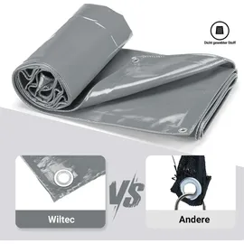 Wiltec Abdeckplane 4 x 5 m Grau