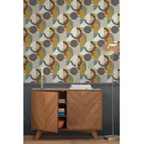 NEXT Retro Shapes Geo Vliestapete 10 m x 0,53 m 1 St orange
