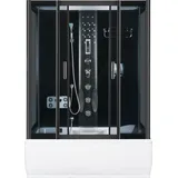 KERRA Hydromassage Duschkabine XL mit Badewanne rechts 151 x 86 cm Schwarz
