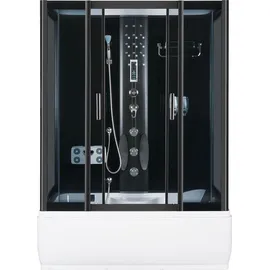 KERRA Hydromassage Duschkabine XL mit Badewanne rechts 151 x 86 cm Schwarz