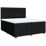 vidaXL Boxspringbett mit Matratze Schwarz 200x200 cm Stoff