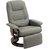 Homcom Relaxsessel Drehbar Fernsehsessel mit Liegefunktion, Fußstütze, Liegesessel mit Armlehne, Holzbeine für Wohnzimmer, Schlafzimmer,