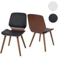 Mendler 2er-Set Esszimmerstuhl HWC-B16, Holz Bugholz Retro-Design Walnussoptik, ~
