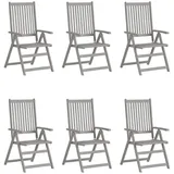 vidaXL Hochlehner Gartenstuhl 57 x 69 x 110 cm grau 6 St.