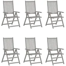 vidaXL Hochlehner Gartenstuhl 57 x 69 x 110 cm grau 6 St.