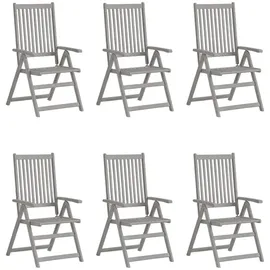 vidaXL Hochlehner Gartenstuhl 57 x 69 x 110 cm grau 6 St.