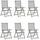 vidaXL Hochlehner Gartenstuhl 57 x 69 x 110 cm grau 6 St.