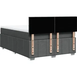 vidaXL Boxspringbett 140 x 200 cm Dunkelgrau