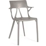 Kartell A.I. Stuhl, Polypropylen, Metallic Grey, 55 x 59 x 94 cm, 2 Stück