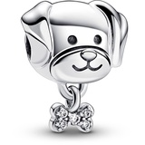 PANDORA Hund & Knochen Charm aus Sterling Silber mit Zirkonia - Kompatibel mit PANDORA Moments Armbänder
