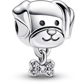 PANDORA Hund & Knochen Charm aus Sterling Silber mit Zirkonia - Kompatibel mit PANDORA Moments Armbänder