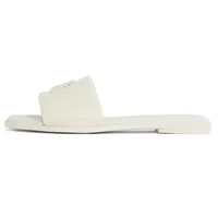 Tommy Hilfiger Damen Sandalen Logo Hardware Leather Mules, Elfenbein (Muslin), 40