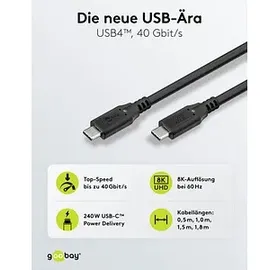 goobay USB4 Kabel 240W 1m schwarz