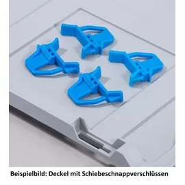 Allit Transportstapelbehälter L400xB300xH220mm grau PP offener Griff blau