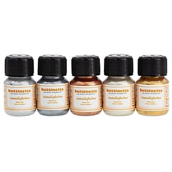 buttinette Metallicfarben "Klassisch", 5x 30 ml