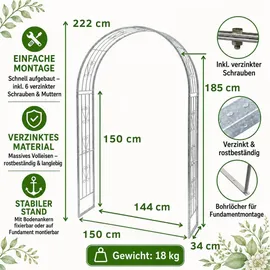 DanDiBo Ambiente Rosenbogen 150 cm Grau