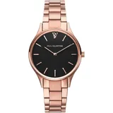 Paul Valentine Damen Armbanduhr HERMOSA ROSE GOLD BLACK 34 MM PV34212