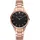 Paul Valentine Damen Armbanduhr HERMOSA ROSE GOLD BLACK 34 MM PV34212