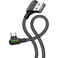 mcdodo USB auf USB Typ-C-Kabel 90° abgewinkelt, LED-Anzeige, 1,8 m, schwarz