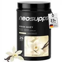 Neosupps Vision Whey Bourbon Vanilla 750g, Eiweiss Protein Pulver mit geprüfter Qualität für Muskelaufbau, Eiweißpulver mit Milch anrührbar, Whey Protein aus hochwertige Molkenprotein, Made in Germany