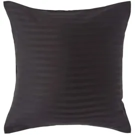 Homescapes Kissenbezug Gestreift 40 x 40 cm Schwarz