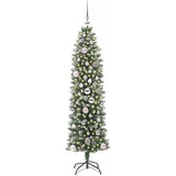 vidaXL Künstlicher schlanker Weihnachtsbaum Grün/Weiß 150 cm