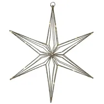 HIT Trading LED-Weihnachtsstern LAKIST, 40 x 40 cm - Goldgelb - Metalldraht - mit Timer