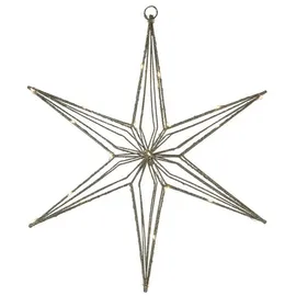 HIT Trading LED-Weihnachtsstern LAKIST, 40 x 40 cm - Goldgelb - Metalldraht - mit Timer