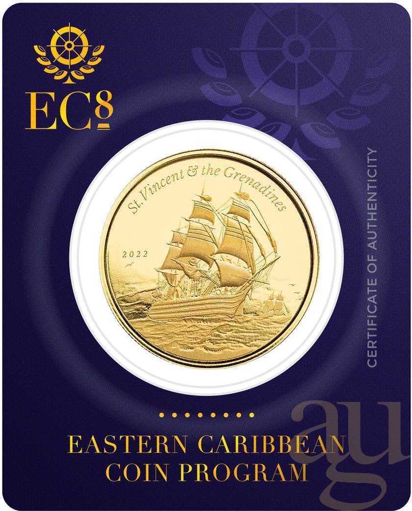 1 Unze Goldmünze EC8 St. Vincent & The Grenadines - Warship 2022