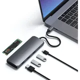 Satechi USB-C Hybrid Multiport Adapter mit SSD Steckplatz Space Grau