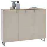 Dieter Knoll Schuhschrank, Eiche, Sand, Metall, 6 Fächer, 139x104x36 cm, Typenauswahl, Beimöbel erhältlich, Garderobe, Schuhaufbewahrung, Schuhschränke