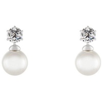 UNIKE JEWELLERY Paar Ohrstecker »CLASSY PEARLS, UK.BR.1202.0014«, mit Zirkonia (synth.) - mit Perle (synth.), weiß