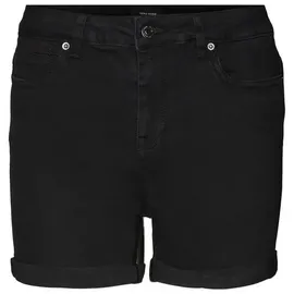 Vero Moda Jeans Shorts Luna mit Umschlagsaum in Schwarz-M