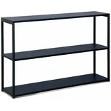 sweeek Niedriges Regal mit 3 Ebenen aus schwarzem Metall - Industrial - 120x30x80cm