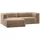Woood Ecksofa Chaiselongue Bean - Chenille-Samt Taupe, Links