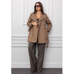 DÜŞES Trenchcoat Short trenchcoat with back detail braun