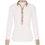 Seidensticker Popeline-Bluse mit Karodetail - Damen - Gr. 36 - weiß