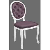 Casa Padrino Barock Esszimmerstuhl Lila / Weiß - Handgefertigter Antik Stil Stuhl - Esszimmer Möbel im Barockstil